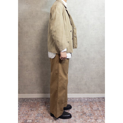 1940s-50s "French Vintage" "EGF" Beige Cotton Double Breasted Work Jacket