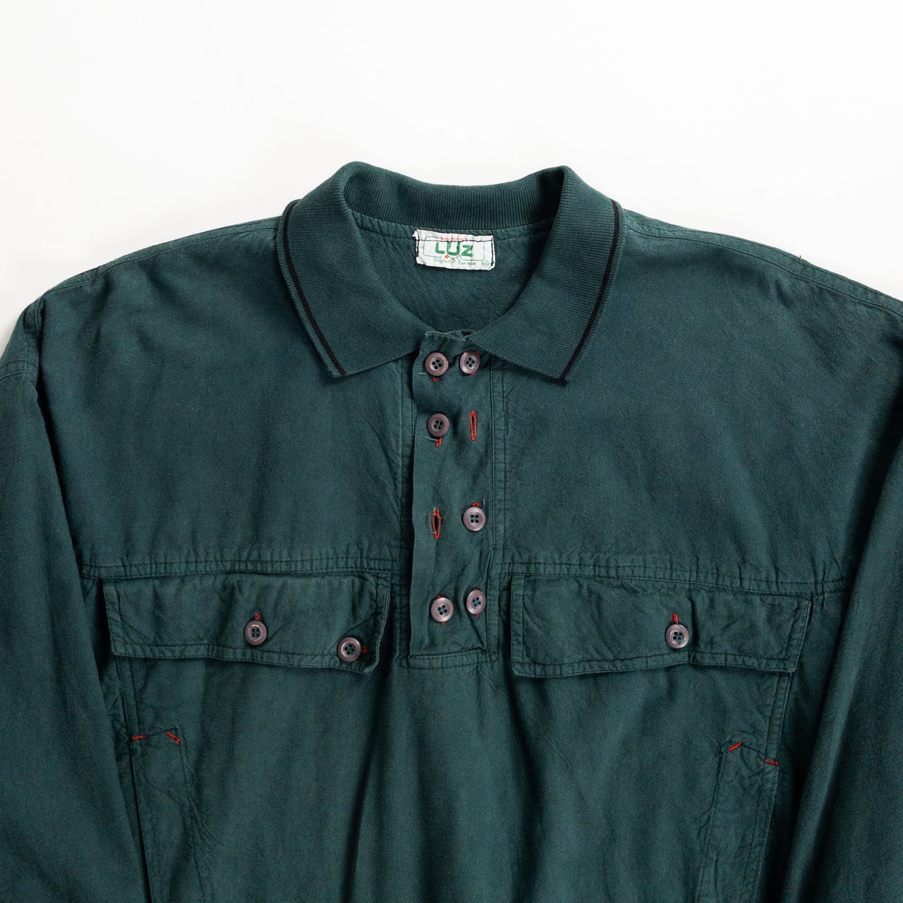1990s "LUZ" Dark Green Cotton Anorak Pullover Jacket