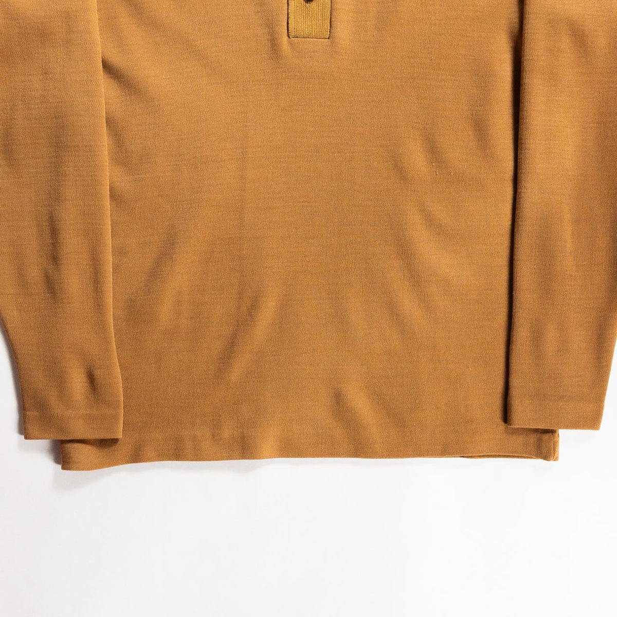 Old Yellow Brown Acrylic Knit Polo L/S Shirt