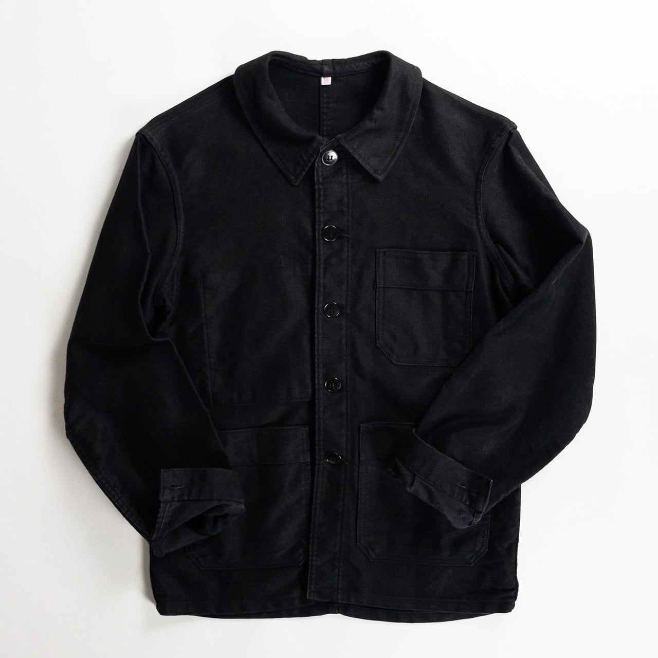 1960s "Adolphe Lafont" Black Moleskin Work Jacket
