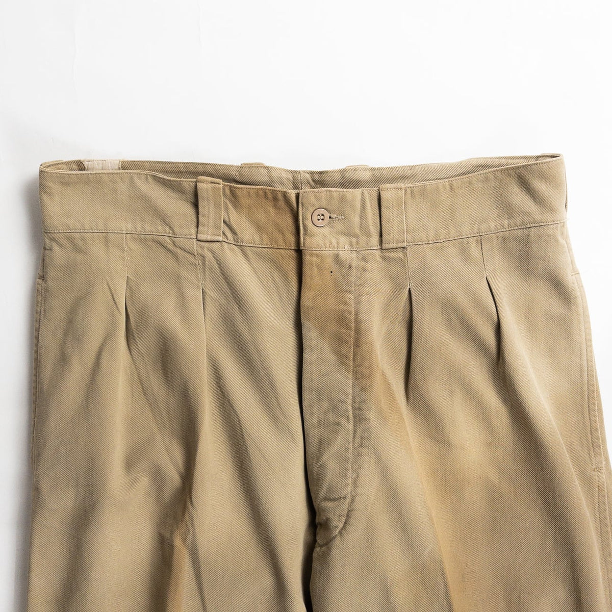 1950s "French Army" M52 Khaki Cotton Twill Chino Trousers