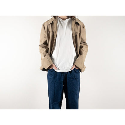 1960s "French Vintage" Beige Cotton Full Zip Work Jacket