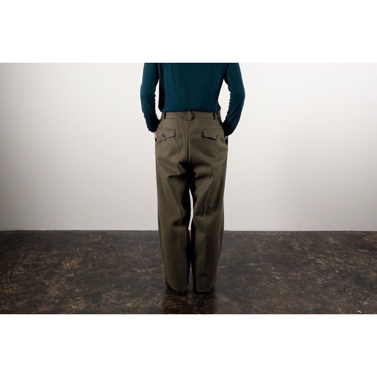 Old "Italian Army" Olive Wool 1 Tack Trousers, Dead Stock