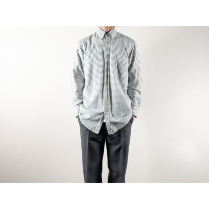 1970-80s "Fasonnable" Green × Blue Check Button Down L/S Shirt