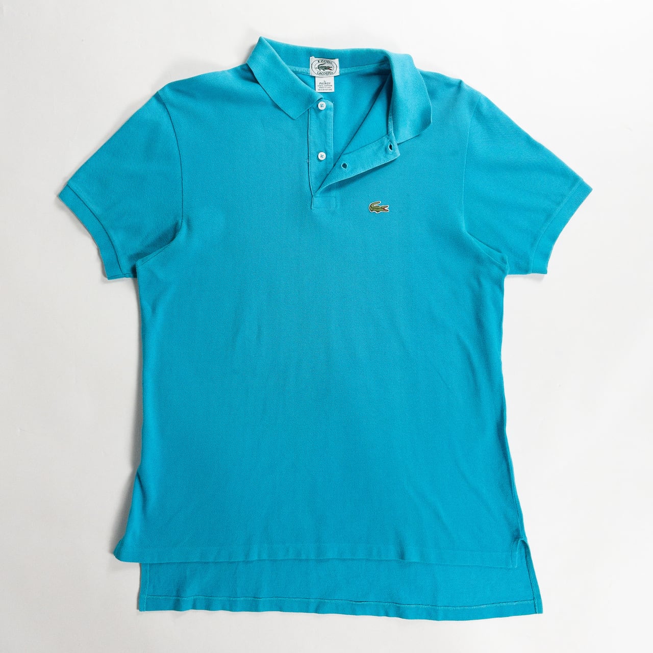 1980-90s "IZOD LACOSTE" Sky Blue Cotton S/S Polo Shirt, Size L