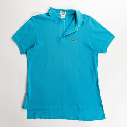1980-90s "IZOD LACOSTE" Sky Blue Cotton S/S Polo Shirt, Size L