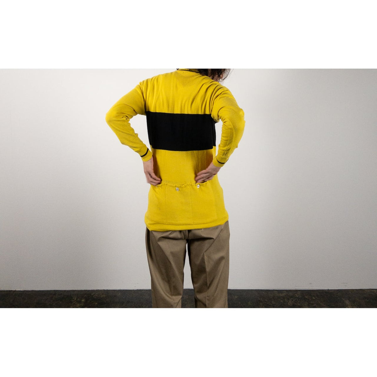 1970-80s "Au Tour de France" Yellow × Black Cyclist Knit Shirt