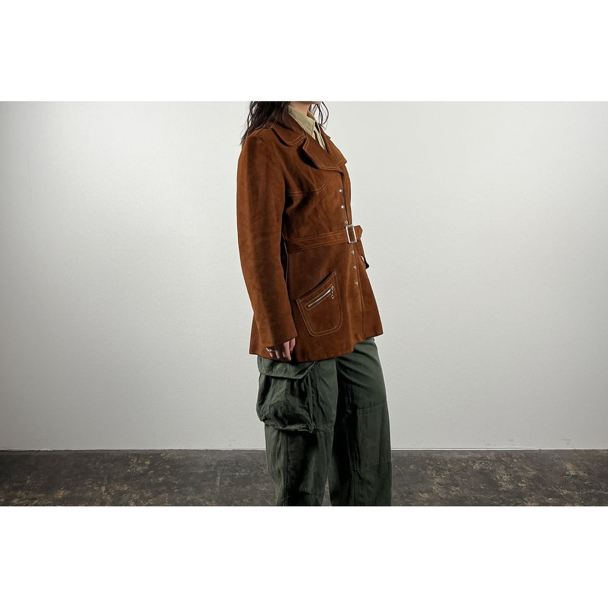 1980s-90s "Canadian Vintage" Brown Suede Leather Jacket for Ladies