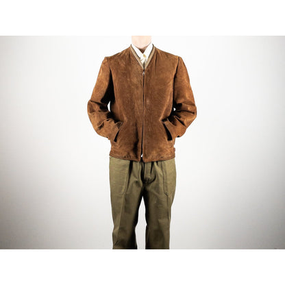 1950s "Swedish Vintage" Brown Goatskin Suede Sport Jacket