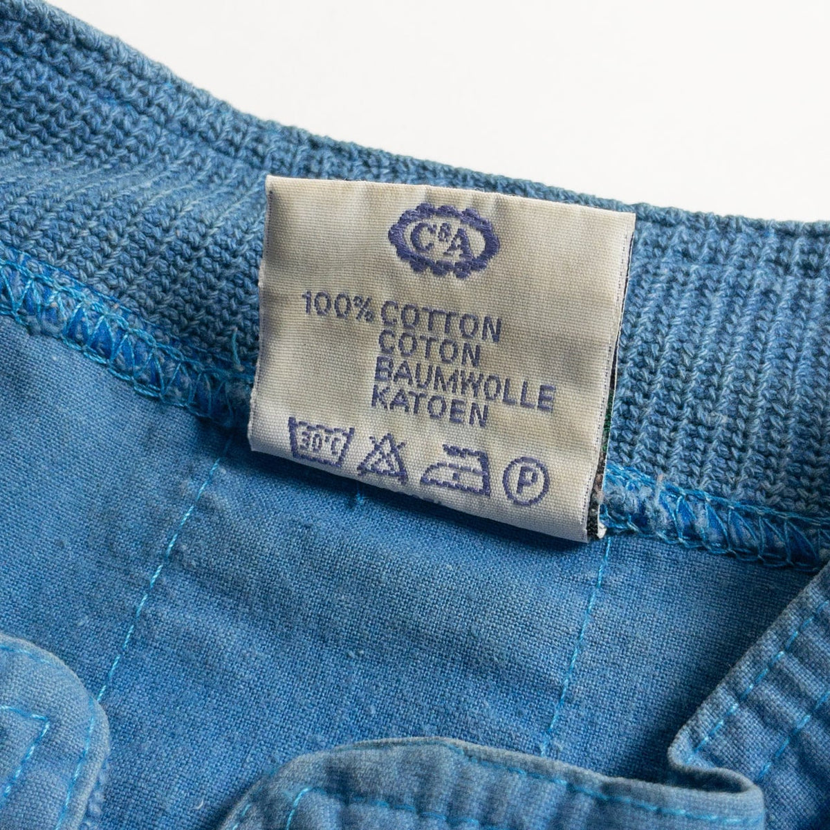 1980-90s "Euro Vintage" Light Blue Cotton Jacket