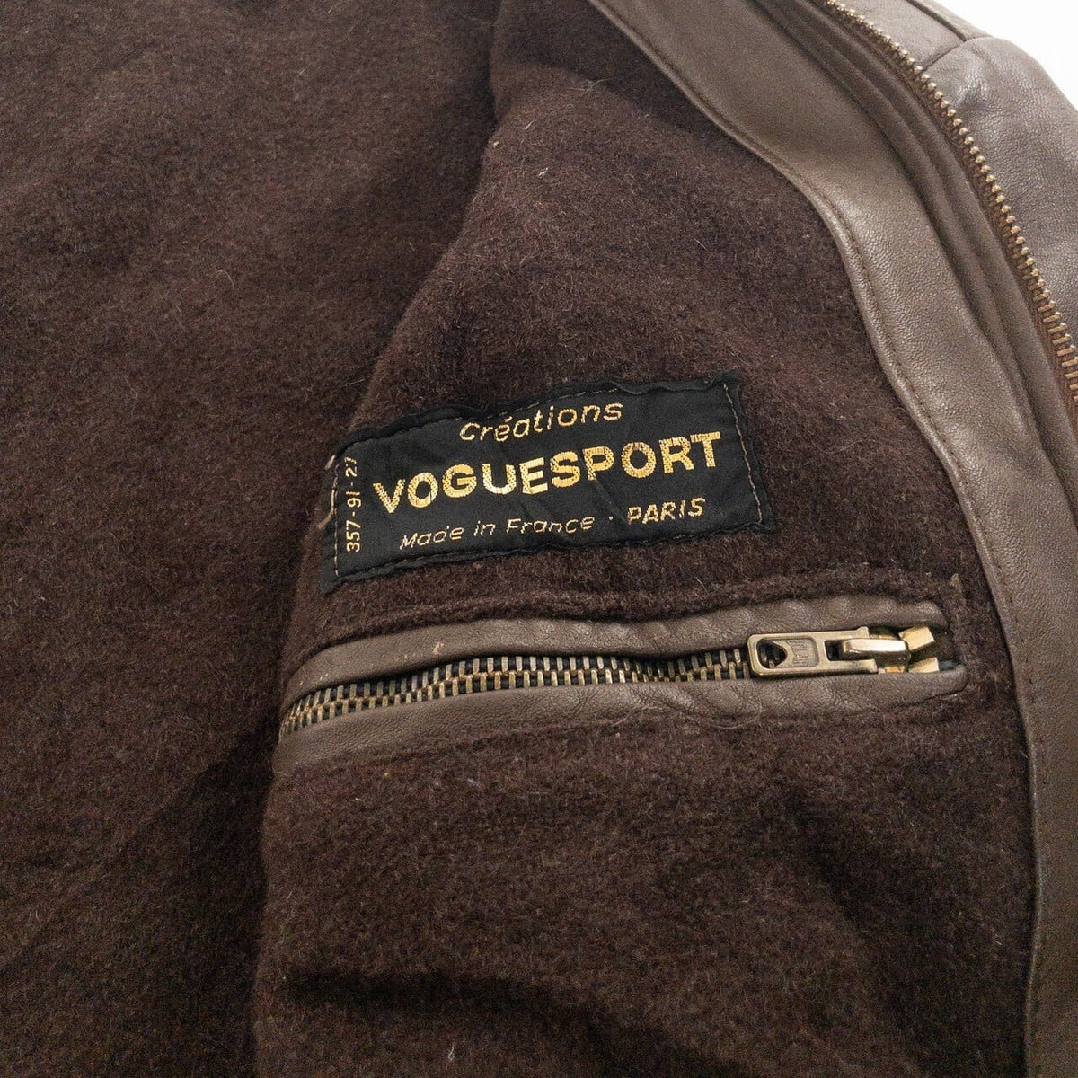 1970s "French Vintage" Brown Leather Motorcycle Jacket
