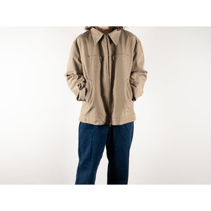1960s "French Vintage" Beige Cotton Full Zip Work Jacket