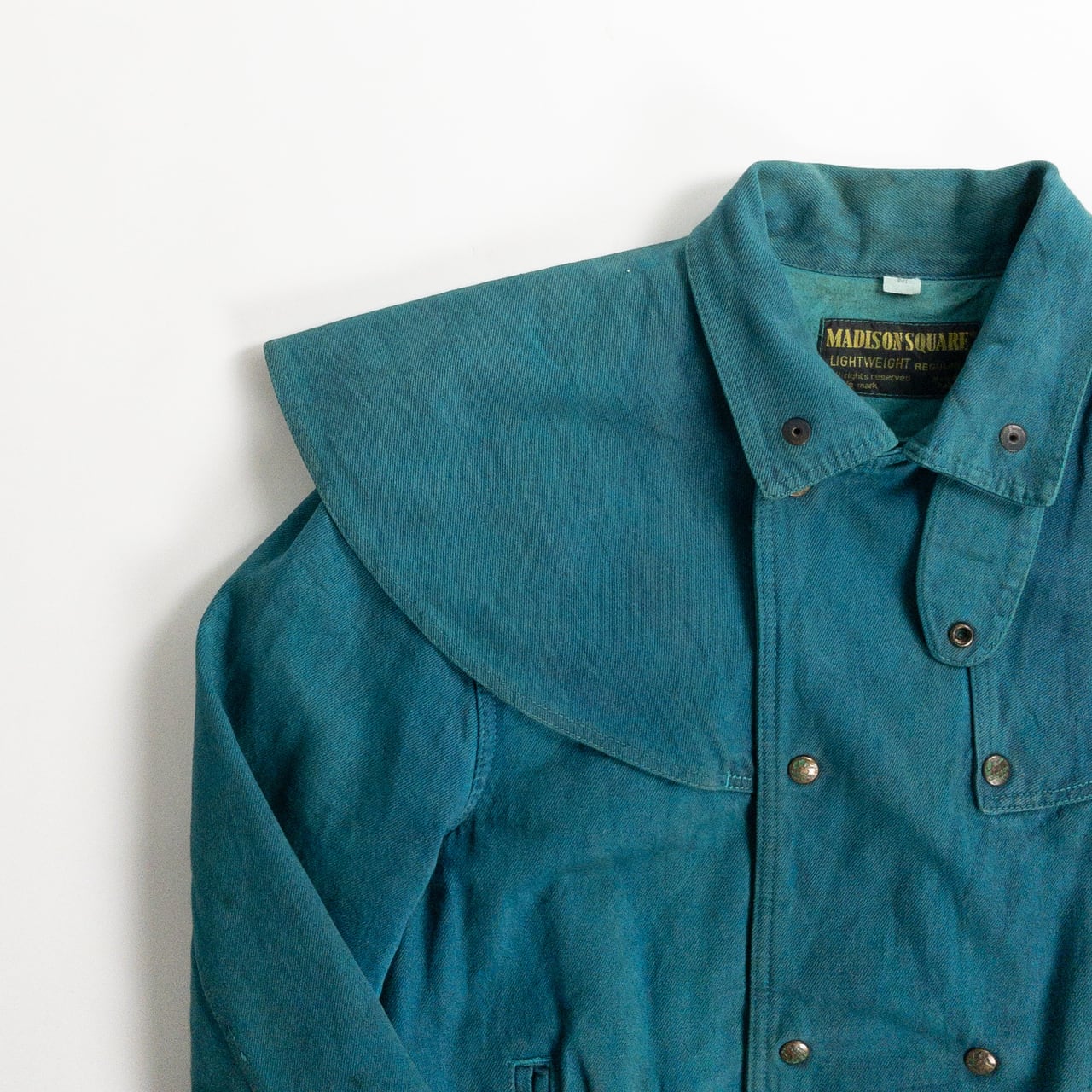 1990s "Made in Italy" Turquoise Blue Double Breasted Hunting Jacket