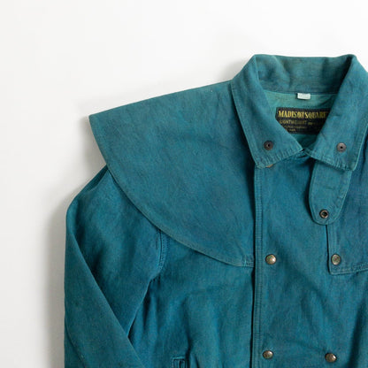 1990s "Made in Italy" Turquoise Blue Double Breasted Hunting Jacket