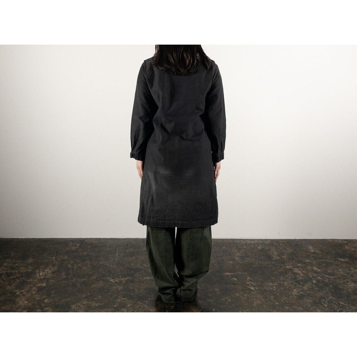 1940-50s "French Vintage" Light Black Moleskin Atelier Work Coat for Ladies