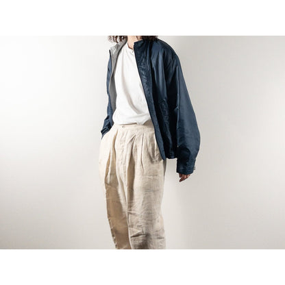 1990s "Euro Vintage" Steel Blue Nylon Zip-Up Blouson Jacket
