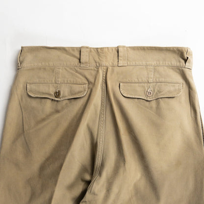 1950s "French Army" M52 Khaki Cotton Twill Chino Trousers