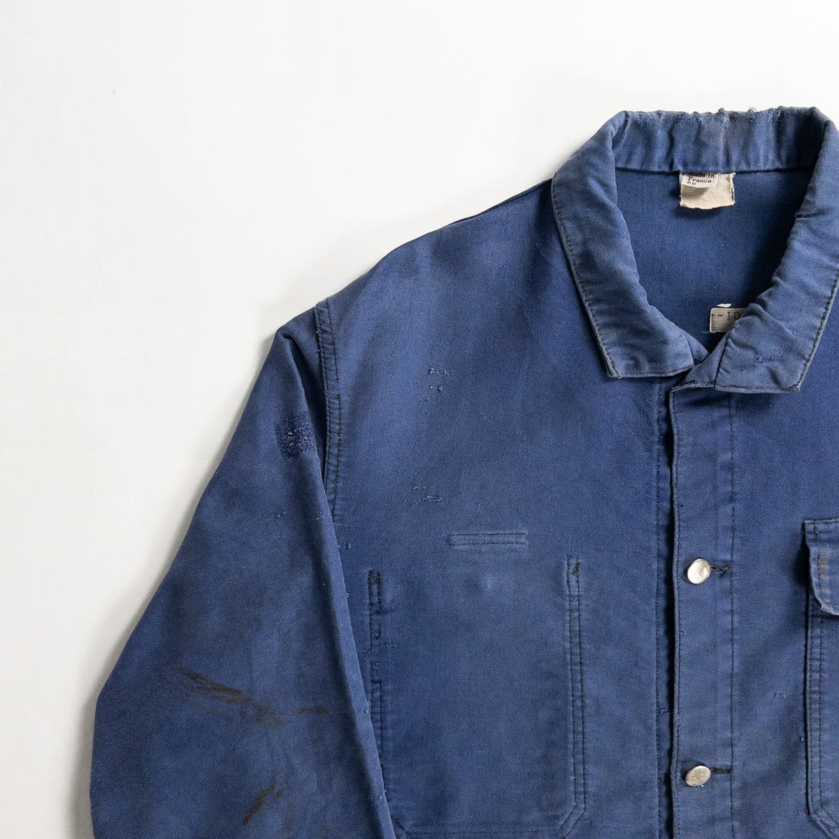 1960-70s "French Vintage" Faded Blue Moleskin Work Jacket