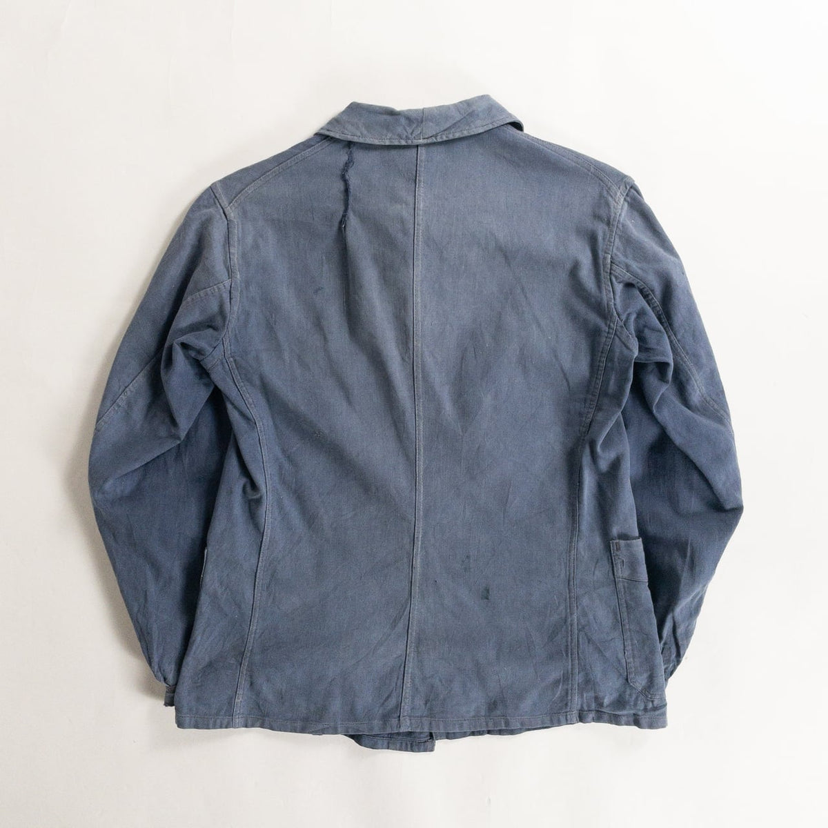 1930-40s "EXCELSIOR" French Faded Blue Cotton Twill Work Jacket with Papier-Mache Bottons