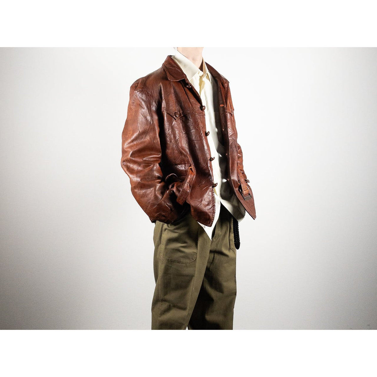 1930-40s "Hagglunds" Swedish Goatskin Red Brown Sport Work Jacket