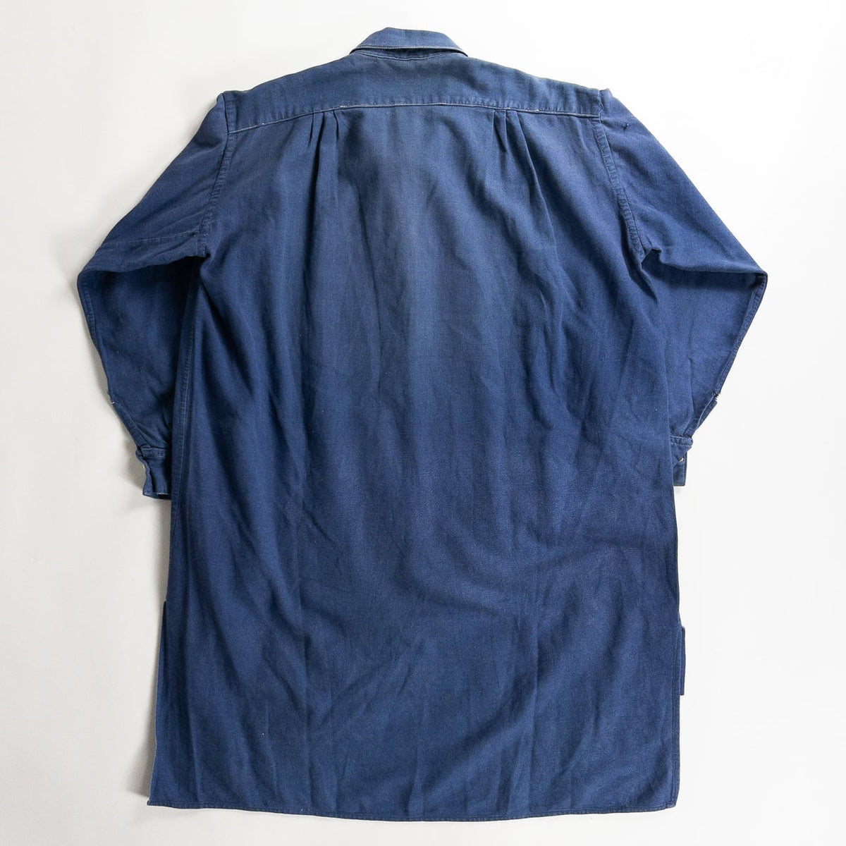 1940s "French Vintage" Faded Blue Cotton Twill Grandpa Work Shirt