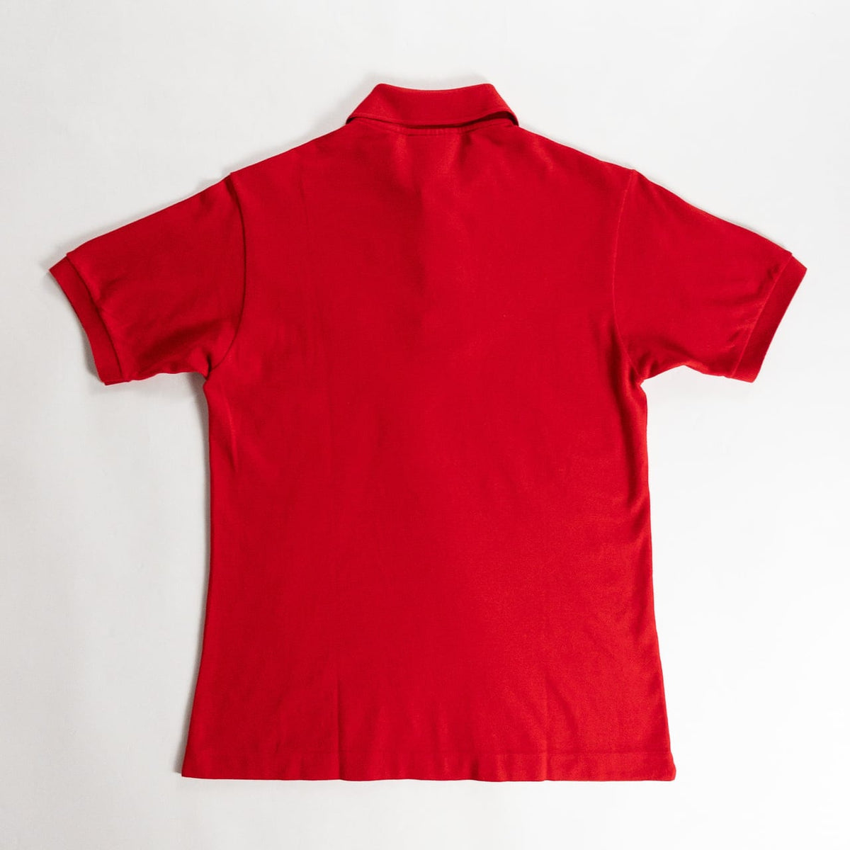 1980s "French LACOSTE" Red Cotton S/S Polo Shirt, Size 3
