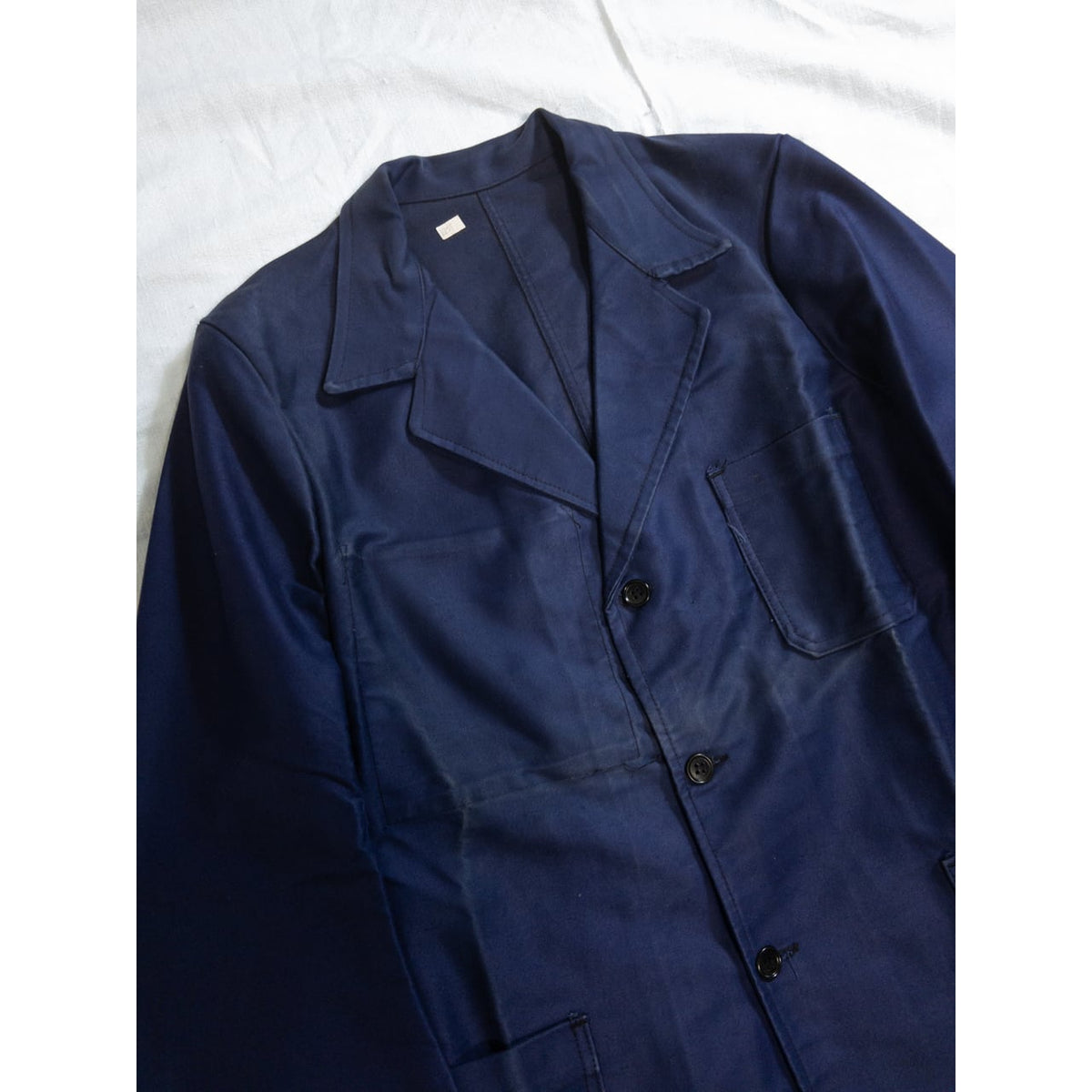 1950s "LE FORTEX" French Blue Moleskin Lapeled Work Jacket, Dead Stock