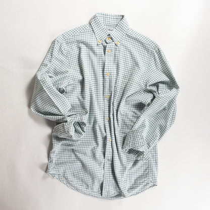 1970-80s "Fasonnable" Green × Blue Check Button Down L/S Shirt