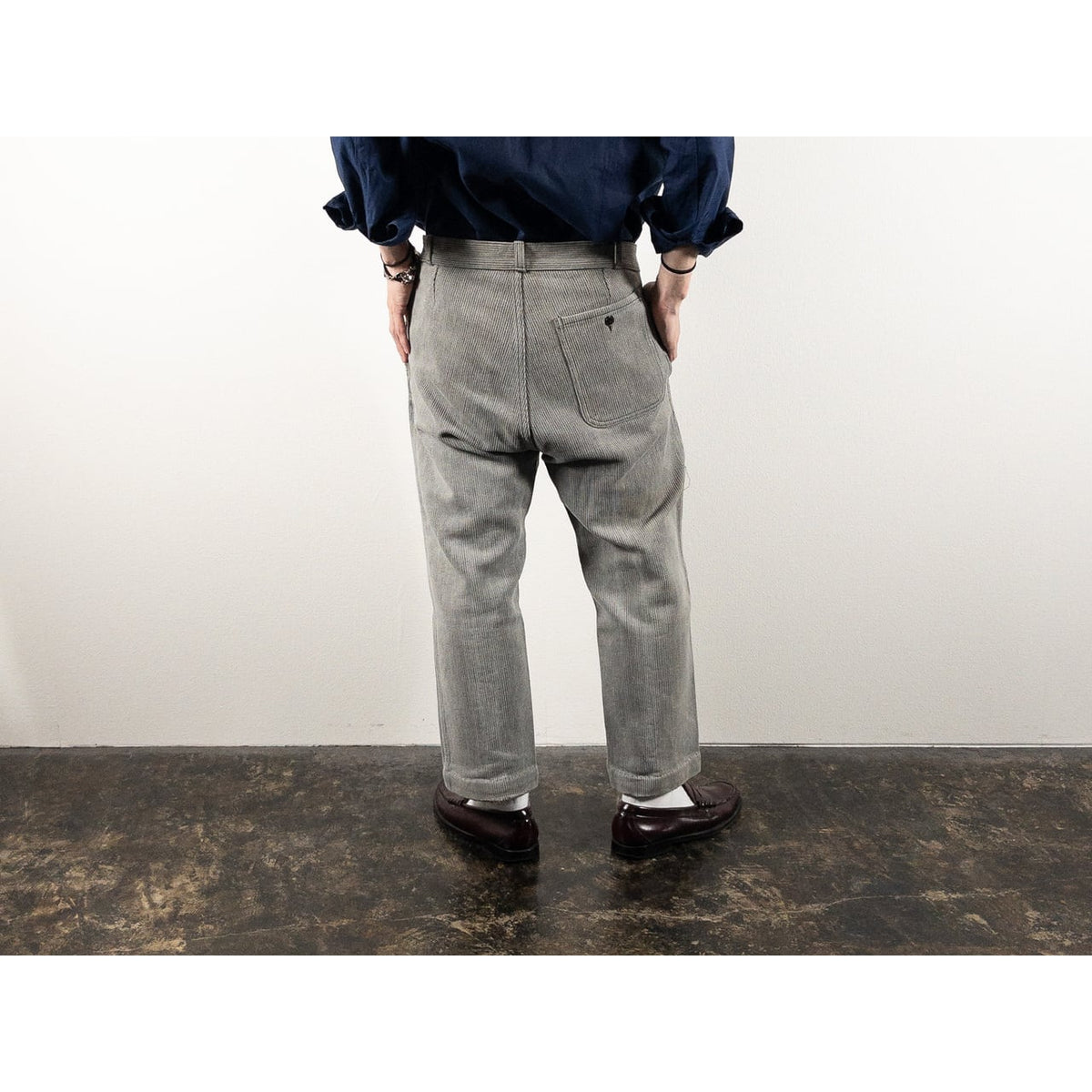 1950-60s "Le Mont St Michel" French Gray Cotton Pique Work Trousers