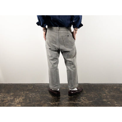 1950-60s "Le Mont St Michel" French Gray Cotton Pique Work Trousers