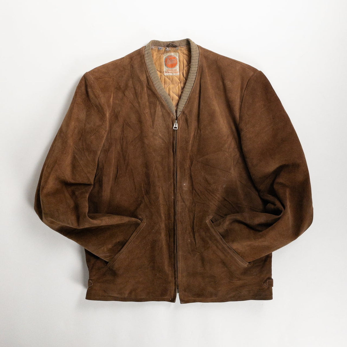 1950s "Swedish Vintage" Brown Goatskin Suede Sport Jacket