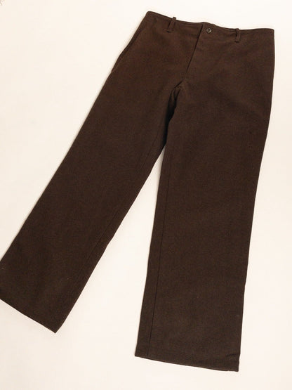 1960-70s Italian Army Brown Wool Hospital Trousers, Dead Stock