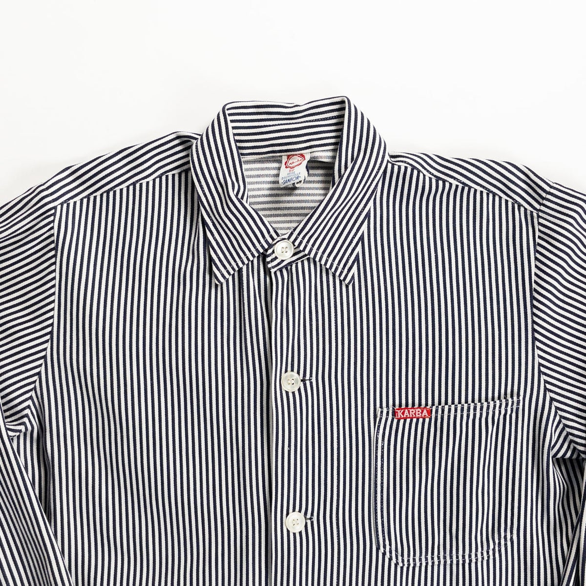 1970s German Vintage Cotton Stripe Work Jacket