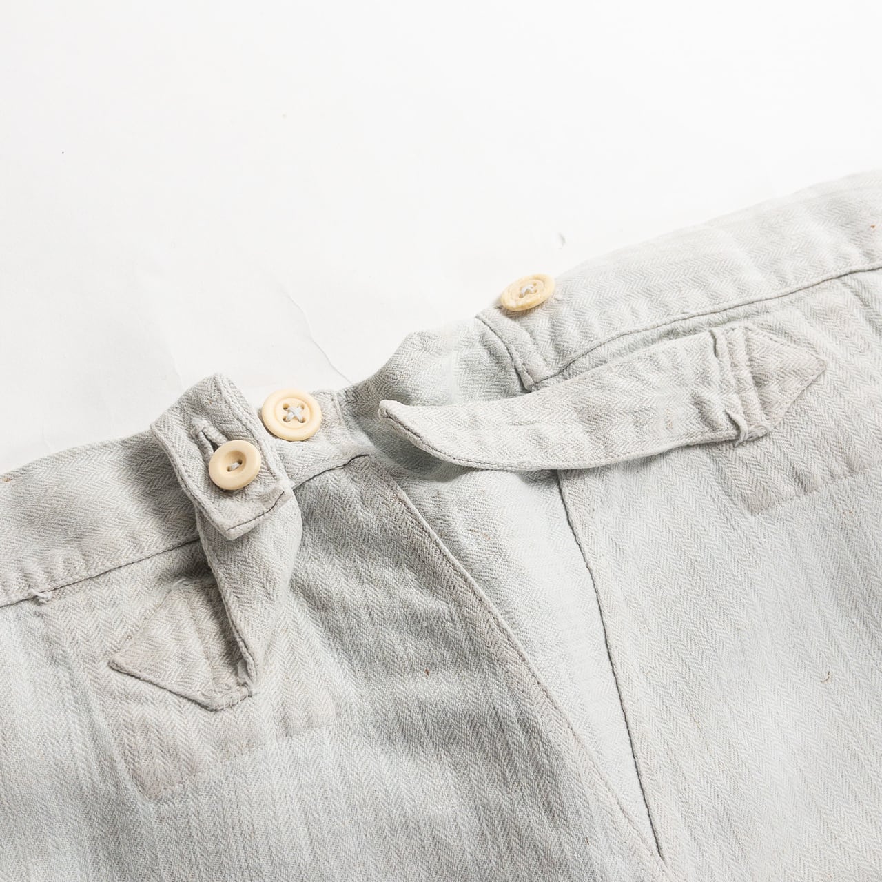 1880s "French Army" Linen Herringbone Twill Bourgeron Trousers