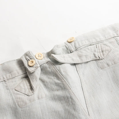 1880s "French Army" Linen Herringbone Twill Bourgeron Trousers