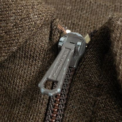 1980s-90s "French Vintage" Brown Acrylic Full Open Knit Jacket
