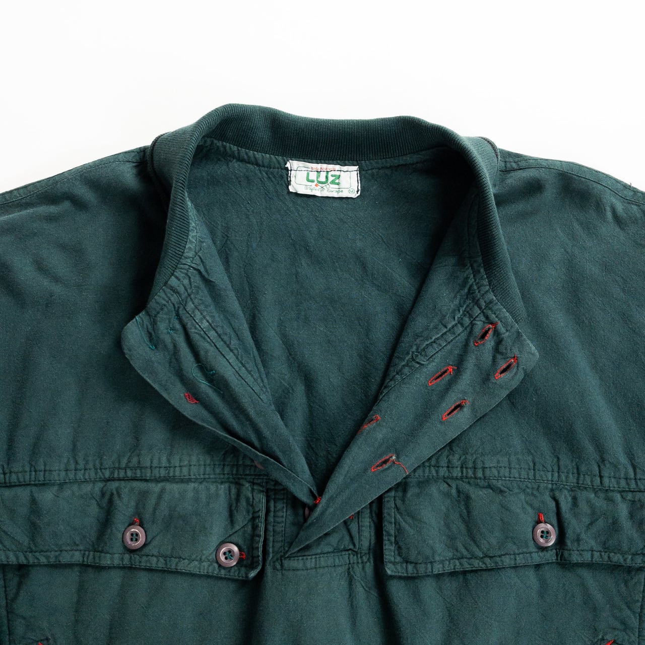 1990s "LUZ" Dark Green Cotton Anorak Pullover Jacket