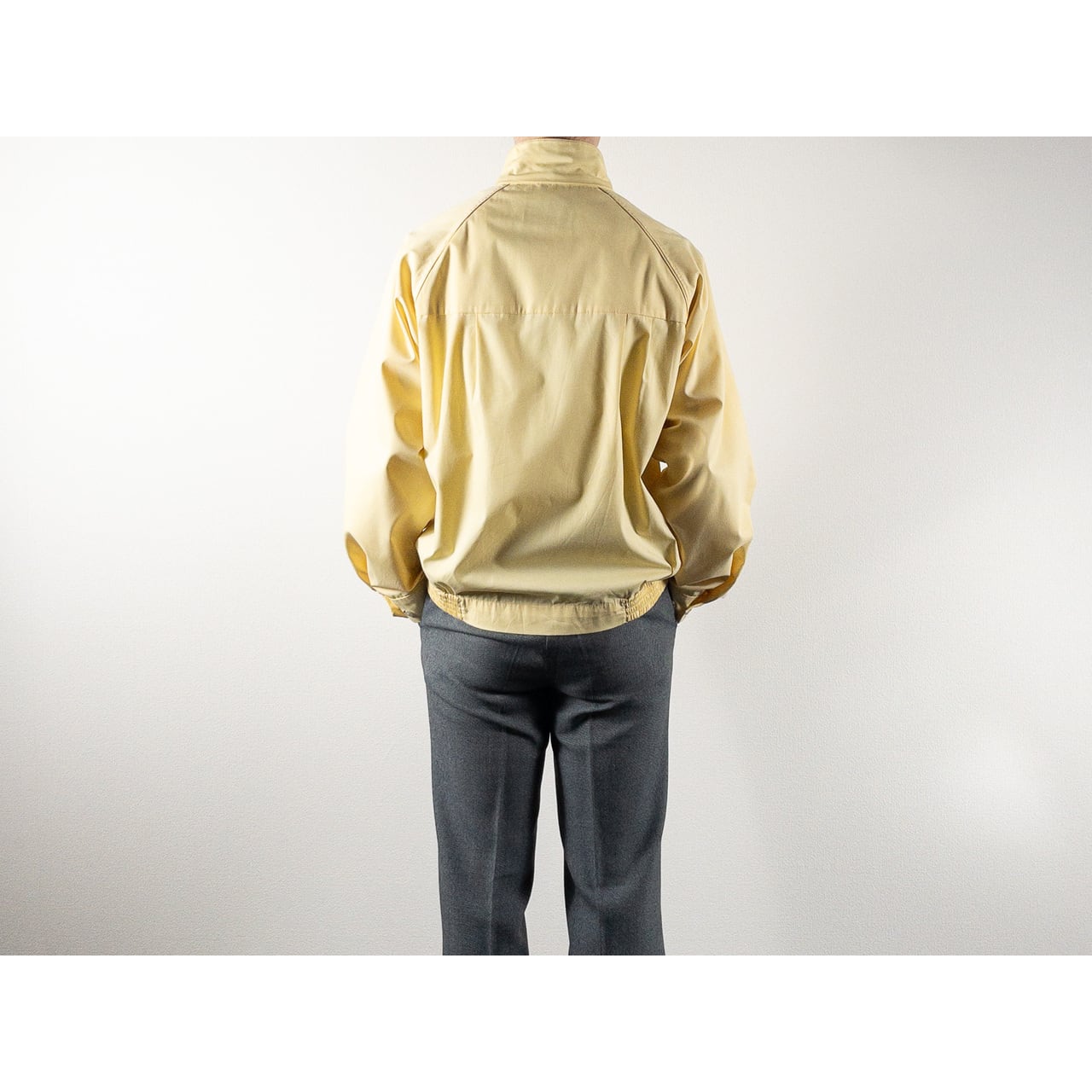1990s "London Fog" Light Yellow Cotton Zip-Up Blouson Jacket