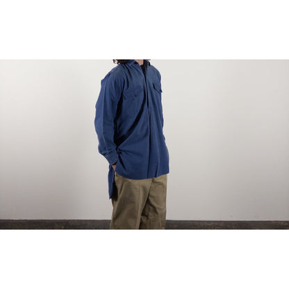 1940-50s "French Vintage" Blue Cotton Twill Work Shirt
