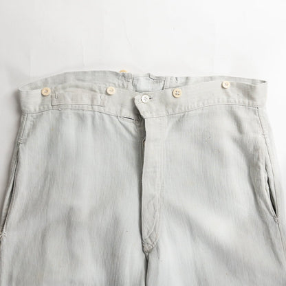 1880s "French Army" Linen Herringbone Twill Bourgeron Trousers