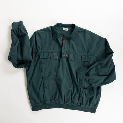 1990s "LUZ" Dark Green Cotton Anorak Pullover Jacket