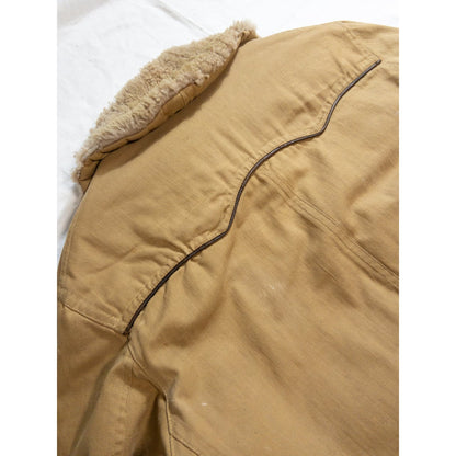1940-50s "French Vintage" Canadienne Mackinaw Coat with "WW2 German Air Force Camo" Fabric