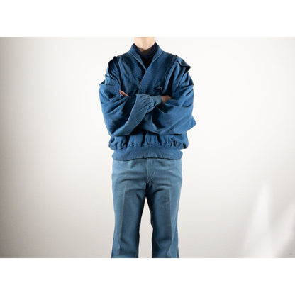 1980s "Euro Vintage" Blue Cotton Pullover Jacket