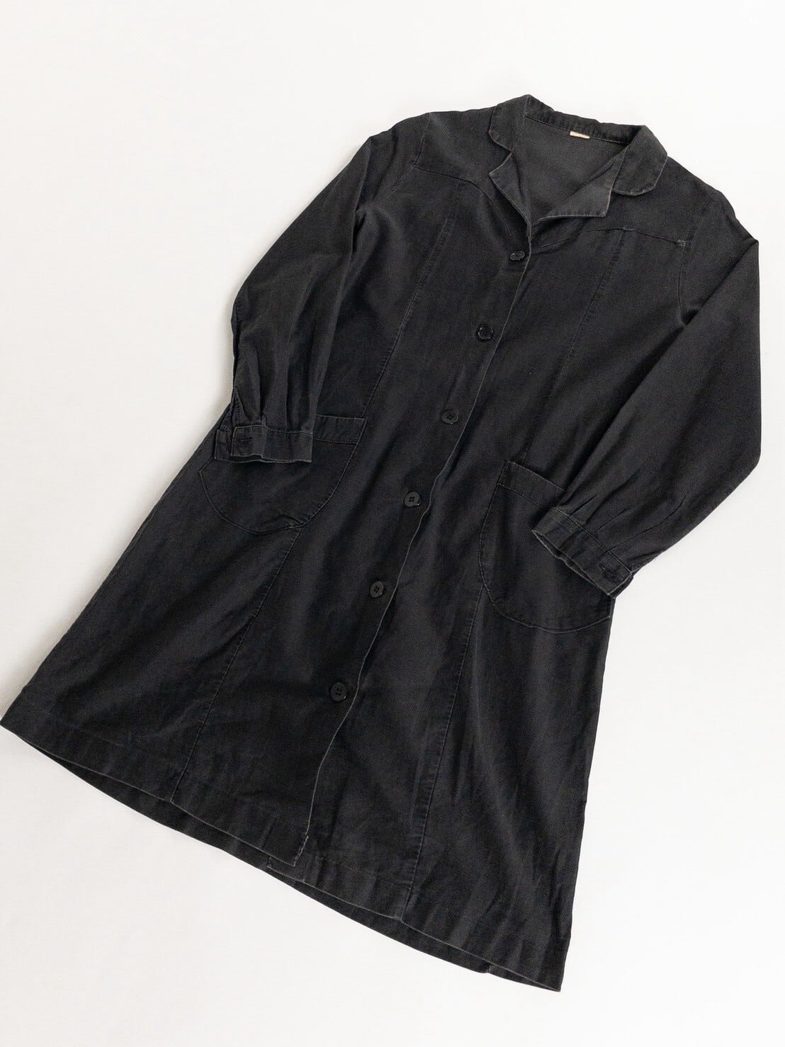 1940-50s "French Vintage" Light Black Moleskin Atelier Work Coat for Ladies