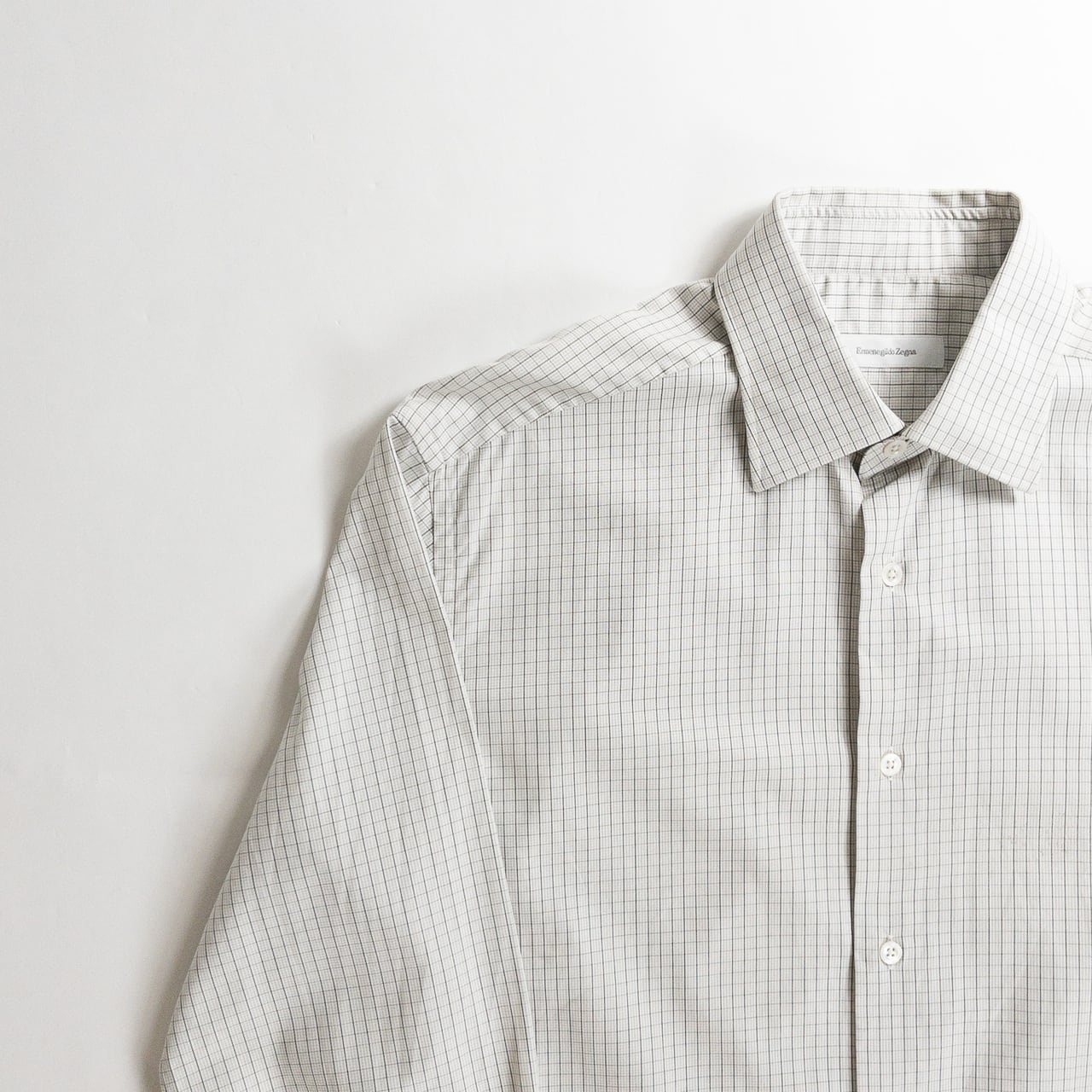 Old "Ermenegildo Zegna" Check Cotton Full Open Shirt