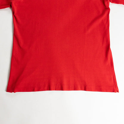 1980s "French LACOSTE" Red Cotton S/S Polo Shirt, Size 5