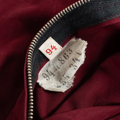 1960-70s "German Vintage" Wine Red Full Zipper Sport Jacket