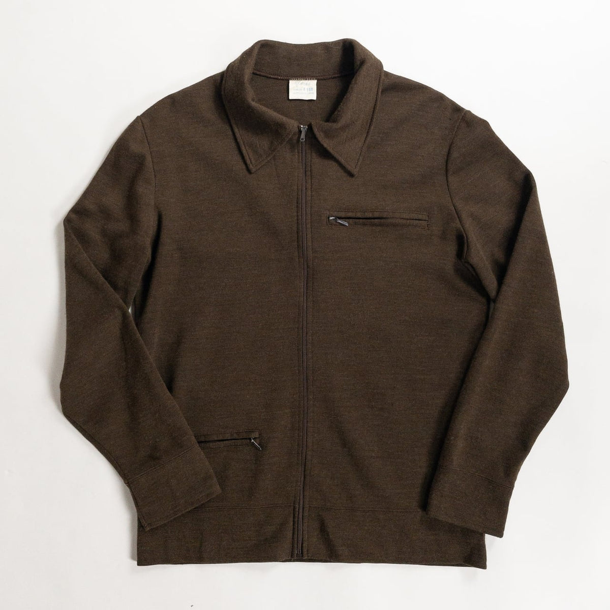 1980s-90s "French Vintage" Brown Acrylic Full Open Knit Jacket