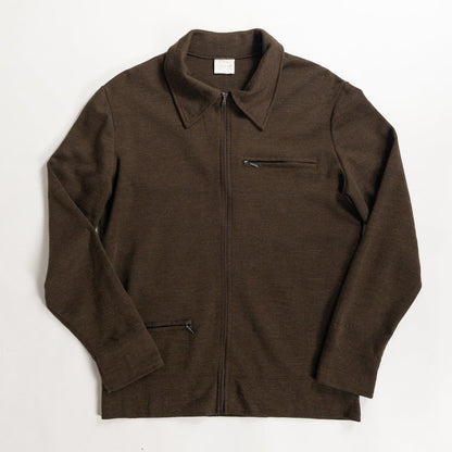 1980s-90s "French Vintage" Brown Acrylic Full Open Knit Jacket