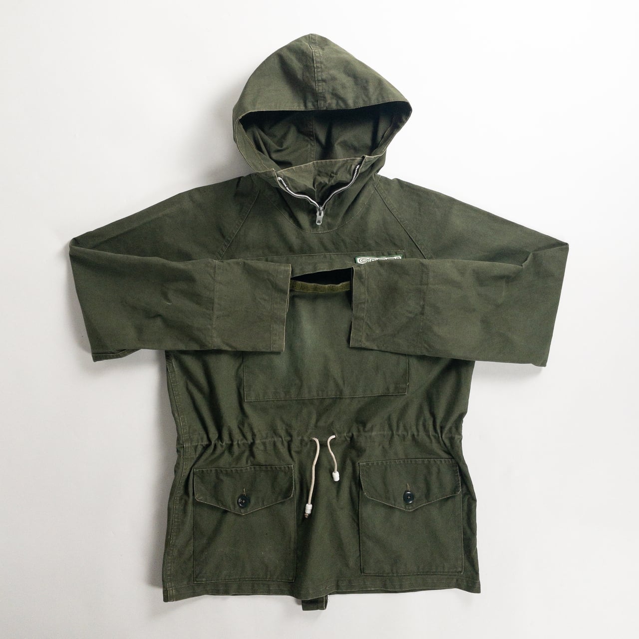 1950s "Euro Vintage" Olive Cotton Pullover Anorak Parka